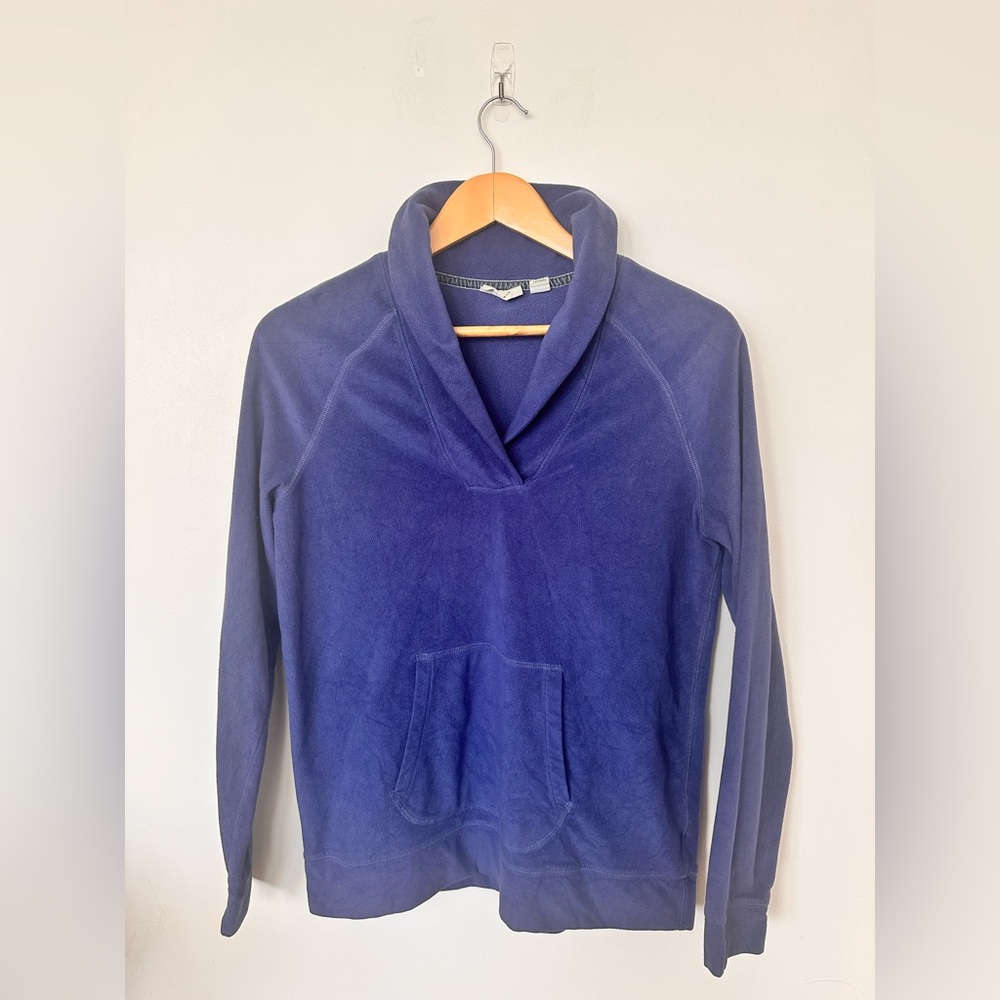 L.L. Bean Shawl Collar Fleece Pullover – Deep Blue – Size L